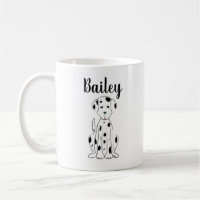 Dog Cute Dalmatian Calligraphy Pet Personalized