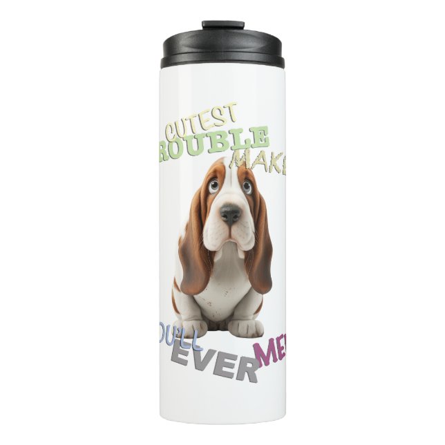 Dog Cuttest Trouble Maker Niedlich Adorable Funny Thermosbecher (Vorderseite)