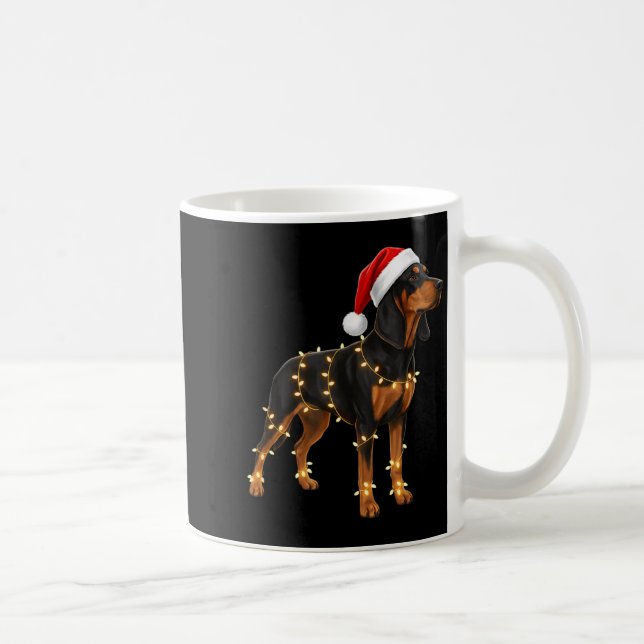 Dog Dachshund Wrapped In Christmas Lights - Holida Kaffeetasse (Rechts)