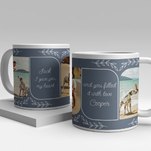 Dog Dad 3 Vertikales Foto Personalisierte Liebeswo Jumbo-Tasse