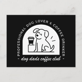 Dog dad club funny coffee lovers postkarte