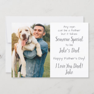 Dog Dad Custom Pet Photo Father's Day Holiday Card Feiertagskarte