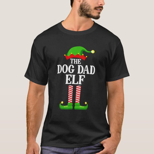 Dog Dad Elf Family Matching Group Funny Christmas  T-Shirt (Vorderseite)
