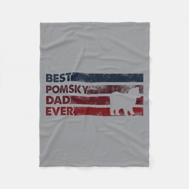 Dog Dad Ever - Vater Pomsky Fleecedecke (Vorderseite)