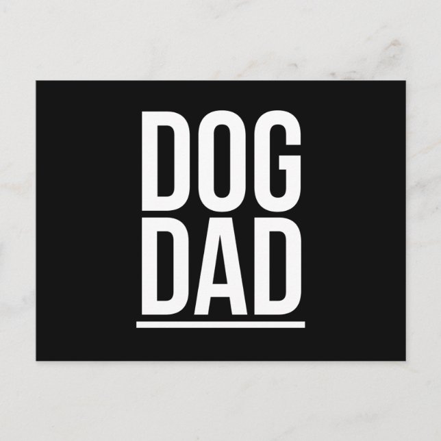 Dog dad funny fathers day gifts white postkarte (Vorderseite)