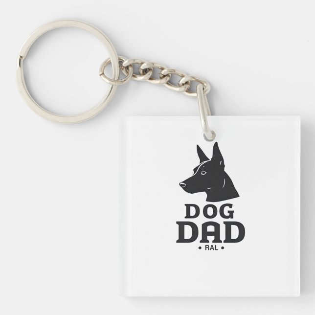 Dog Dad Gifts for Him – Funny & Custom Gea Schlüsselanhänger (Vorderseite)