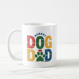 Dog Dad Grunge Style Typografie Kaffeetasse