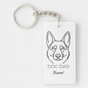 Dog Dad mit Name personalisiert Hundepapa  Schlüsselanhänger