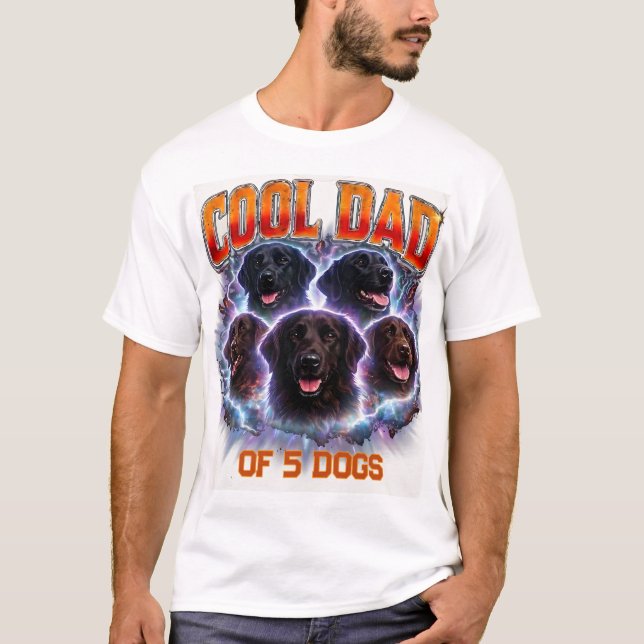 Dog Dad Portrait Personalized Number Custom Design T-Shirt (Vorderseite)
