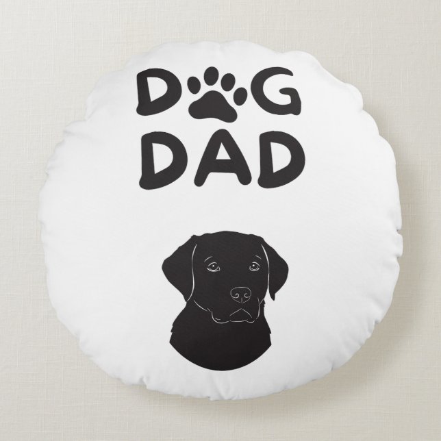  Dog Dad T-shirt | Funny Pet Lovers Tee  Rundes Kissen (Vorderseite)
