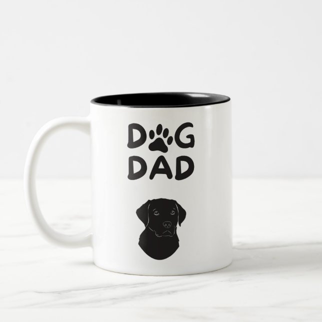  Dog Dad T-shirt | Funny Pet Lovers Tee  Zweifarbige Tasse (Links)