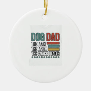 Dog Dad The Snack Dealer Vintage Paw Print Shirt_1 Keramik Ornament
