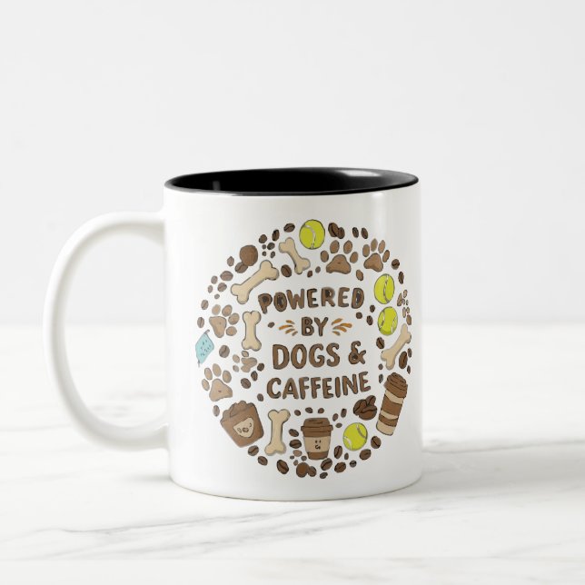 Dog Dad Vibes Mug – Funny Cool Pup in Sunglasses Zweifarbige Tasse (Links)