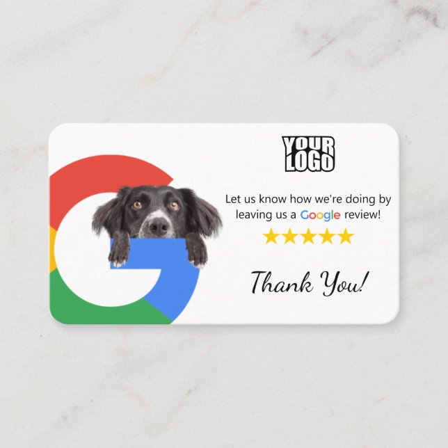 Dog Daycare Google Review Business Card Vorlage Visitenkarte (Vorderseite)