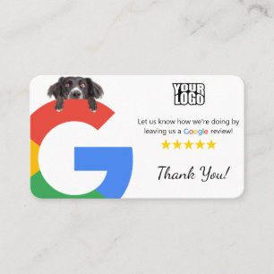 Dog Daycare Google Review Template mit QR Code Visitenkarte