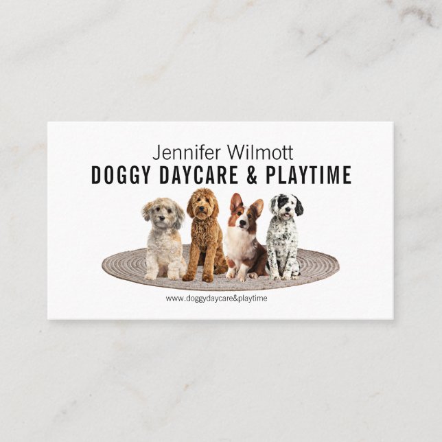 Dog Daycare Watercolor Business Card Visitenkarte (Vorderseite)