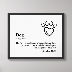 Dog Definition Wall Art Typografy Poster