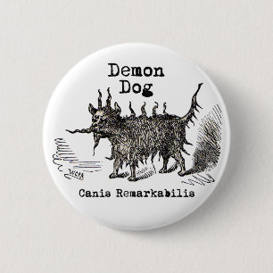 Dog Demon Vintag Funny Niedlich Button