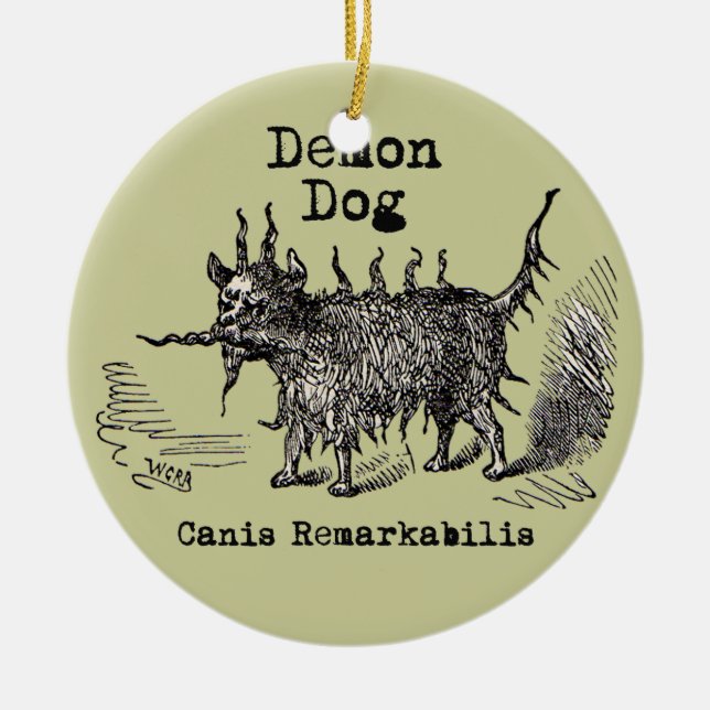 Dog Demon Vintag Funny Niedlich Keramik Ornament (Vorne)