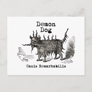 Dog Demon Vintag Funny Niedlich Postkarte