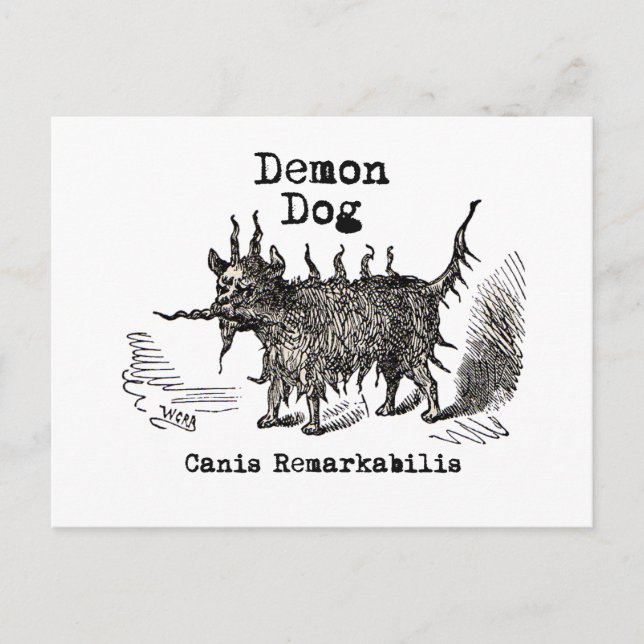 Dog Demon Vintag Funny Niedlich Postkarte (Vorderseite)