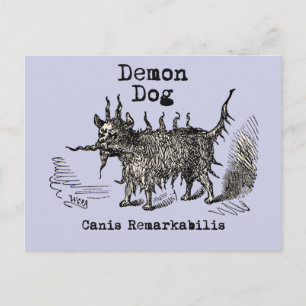 Dog Demon Vintag Funny Niedlich Postkarte