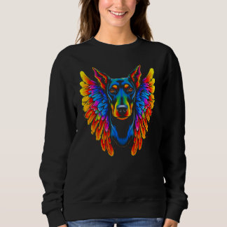 Dog Doberman Pinscher Angel Wings Sweatshirt
