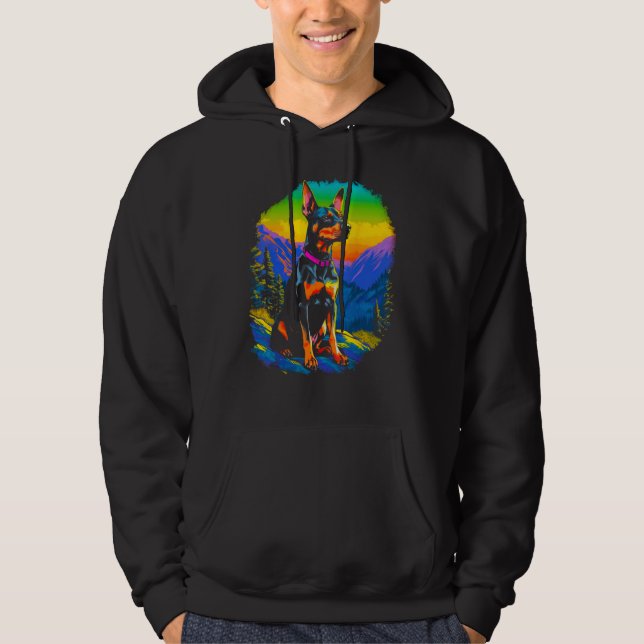 Dog Doberman Pinscher Hike Hoodie (Vorderseite)