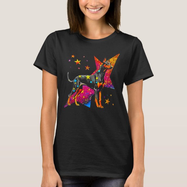Dog Doberman Pinscher Space Astrophysics T-Shirt (Vorderseite)