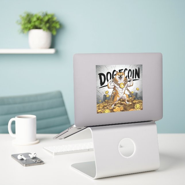 Dog Dog Aufkleber (Laptop auf Schreibtisch)