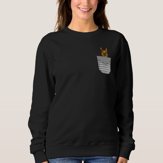 Dog Drawn German Shepherd In Pocket Premium Sweatshirt (Vorderseite)