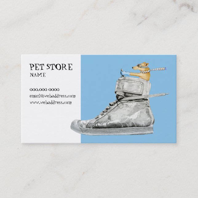Dog Driving a Shoe Business Card Visitenkarte (Vorderseite)