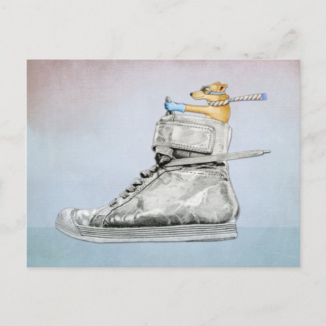 Dog Driving Shoe Postcard Postkarte (Vorderseite)