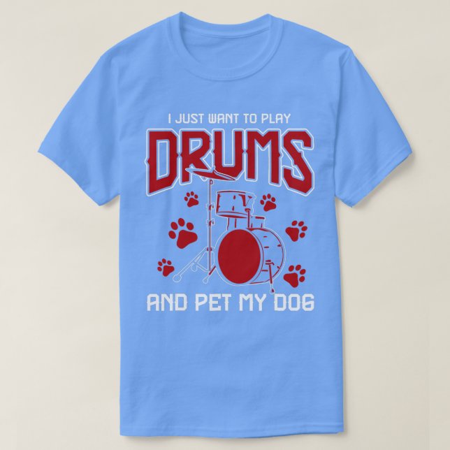 Dog Drummer Drumsticks geben Musiktränke T-Shirt (Design vorne)