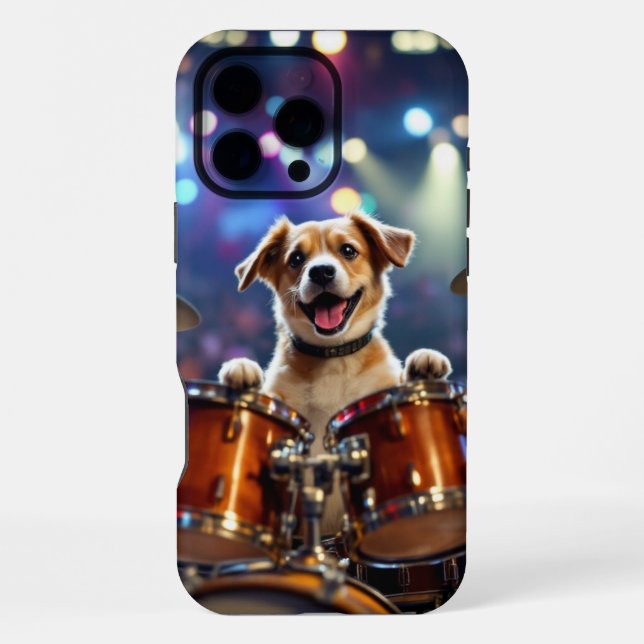Dog Drummer iPhone Hülle (Rückseite)