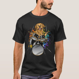 Dog Drummer Playing Drums Men T - Shirt