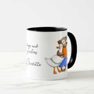 Dog Duck Funny Liebe Script Personalisiert Name Tasse