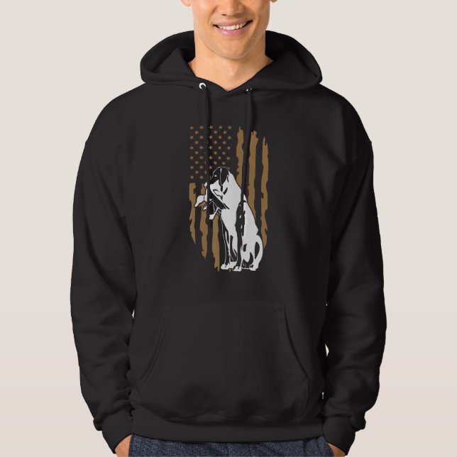 Dog Duck Hunting American Flag Hoodie (Vorderseite)