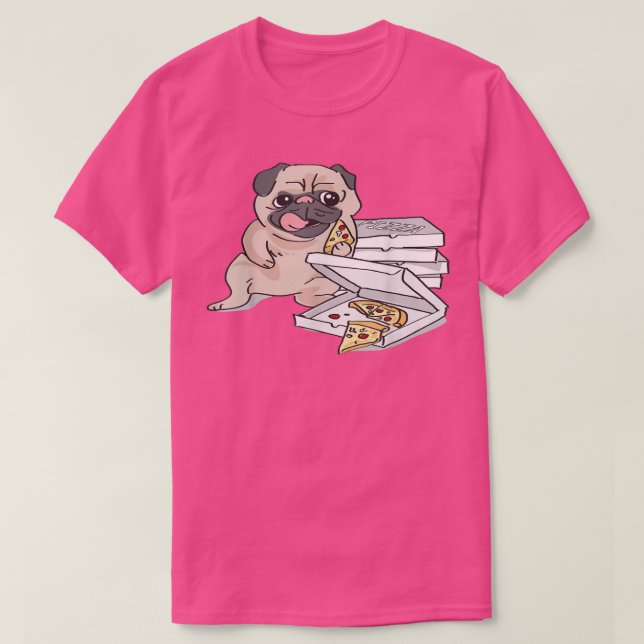 Dog Eating A Pizza  T-Shirt (Design vorne)