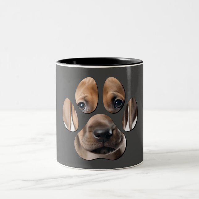 Dog Face Dog Paw Tasse (Mittel)