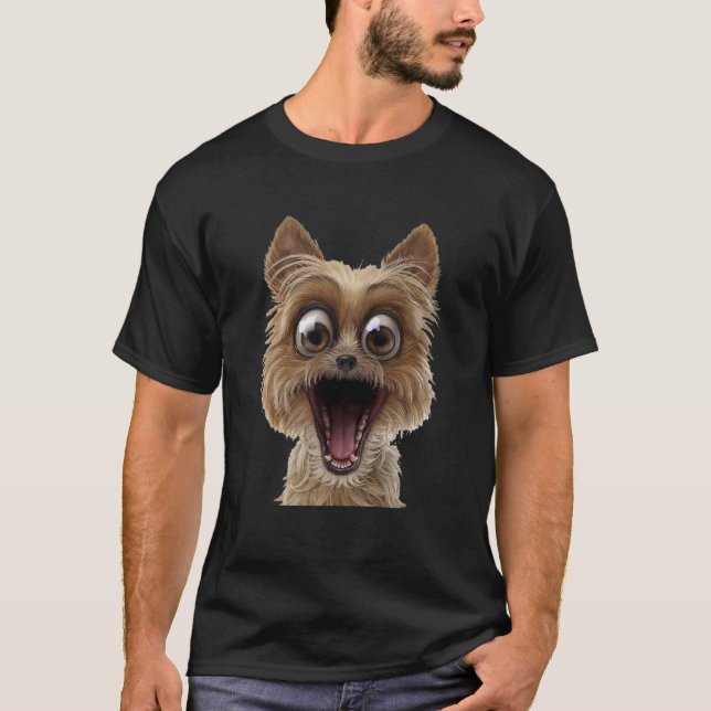 Dog Face Surprised Pet Animal   Men Women T-Shirt (Vorderseite)