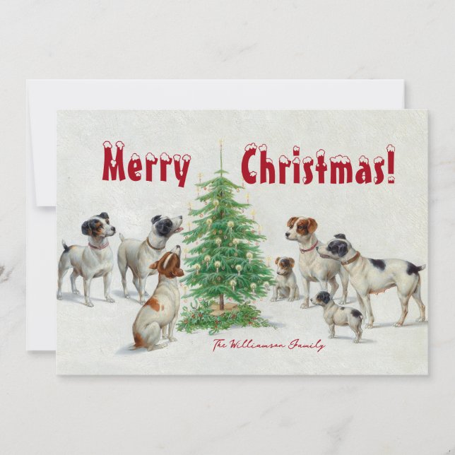 Dog Family Christmas Holiday Card Feiertagskarte (Vorderseite)