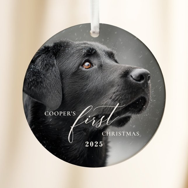Dog First Christmas Script Ornament (Von Creator hochgeladen)
