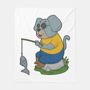 Dog Fishing Fisher Finish Fleecedecke