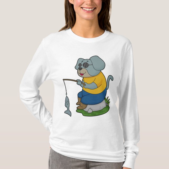 Dog Fishing Fisher Finish T-Shirt (Vorderseite)