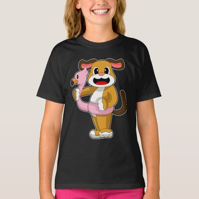Dog Flamingo T-Shirt (Vorderseite)