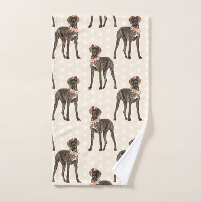 Dog Floral Great Dane Muster, Hund Lover Handtuch (Handtuch)