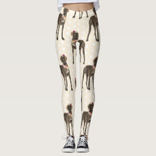 Dog Floral Great Dane Muster, Hund Lover Leggings