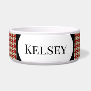 Dog Food Bowl w Hahnentrittmuster - HAMbWG Napf