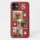 Dog Foto Collage Monogram Terra Cotta Pet Case-Mate iPhone Hülle (Rückseite)